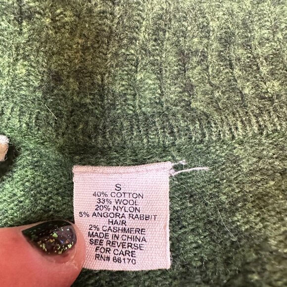 Anthropologie MOTH Forest Green Bow Embellished Cardigan Sweater Women's Small - Picture 3 of 8